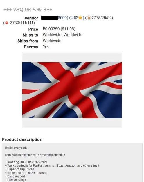 Uk Identities Stolen and Selling for  10 On The Web Dark   Cybers Guards - 91