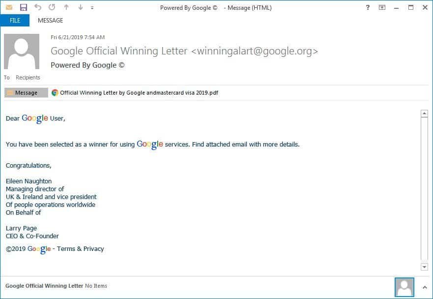 You won  2 5 million from Phishing Scam to Use Google services   Cybers Guards - 28