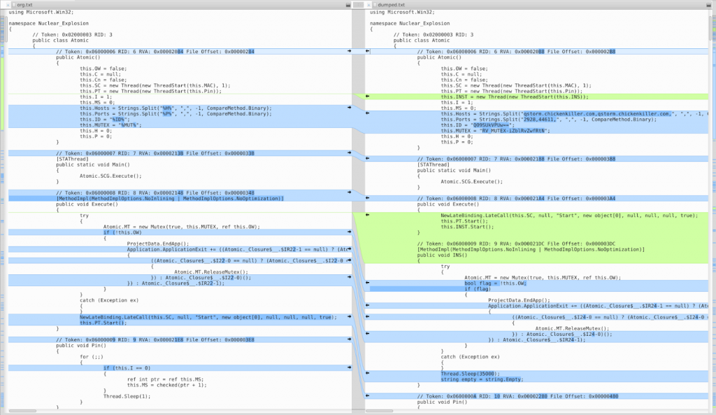 Modified RevengeRATversion on the right