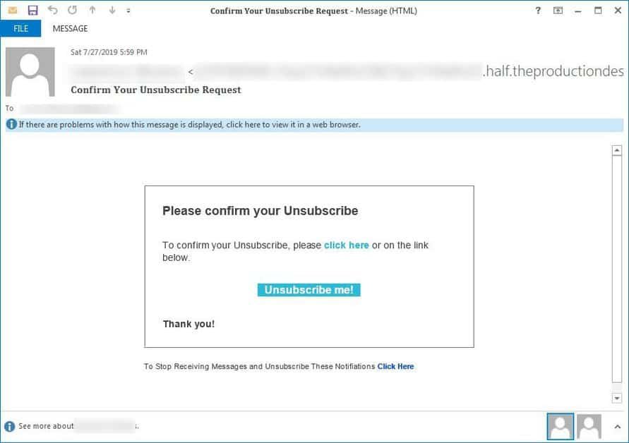 Beware of e mail requesting  Confirm your unsubscribe    Cybers Guards - 72