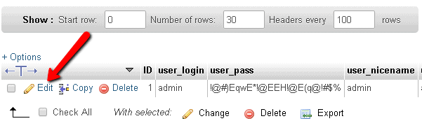 Resetting Your WordPress Password in the SQL Database Php myadmin   Cybers Guards - 47