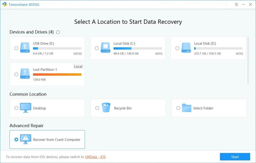 SD card to start scan