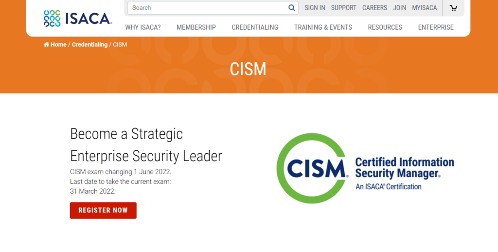 Certified Information Security Manager (CISM)