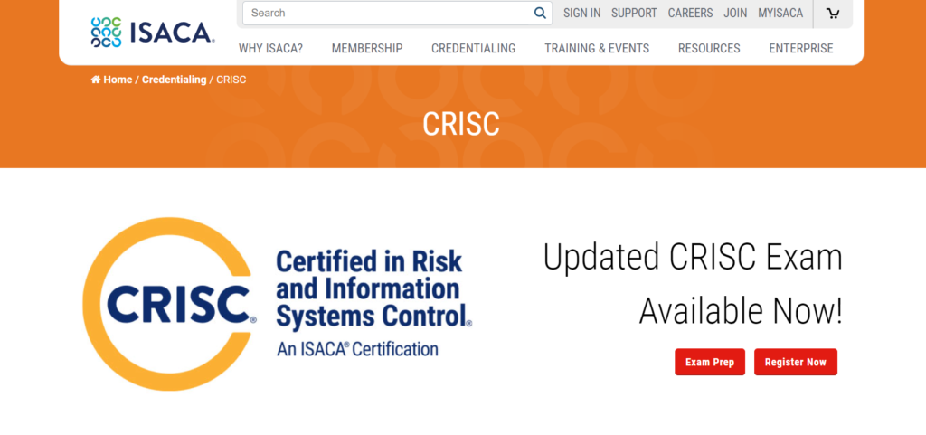 Certified in Risk and Information Systems Control (CRISC)