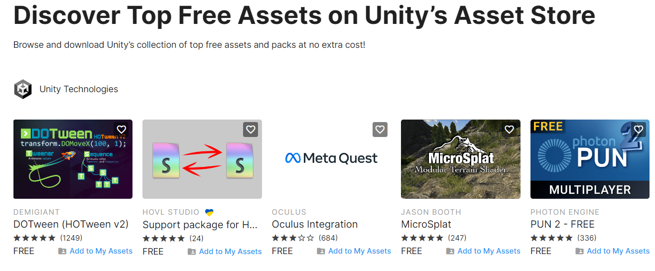 asset store unity