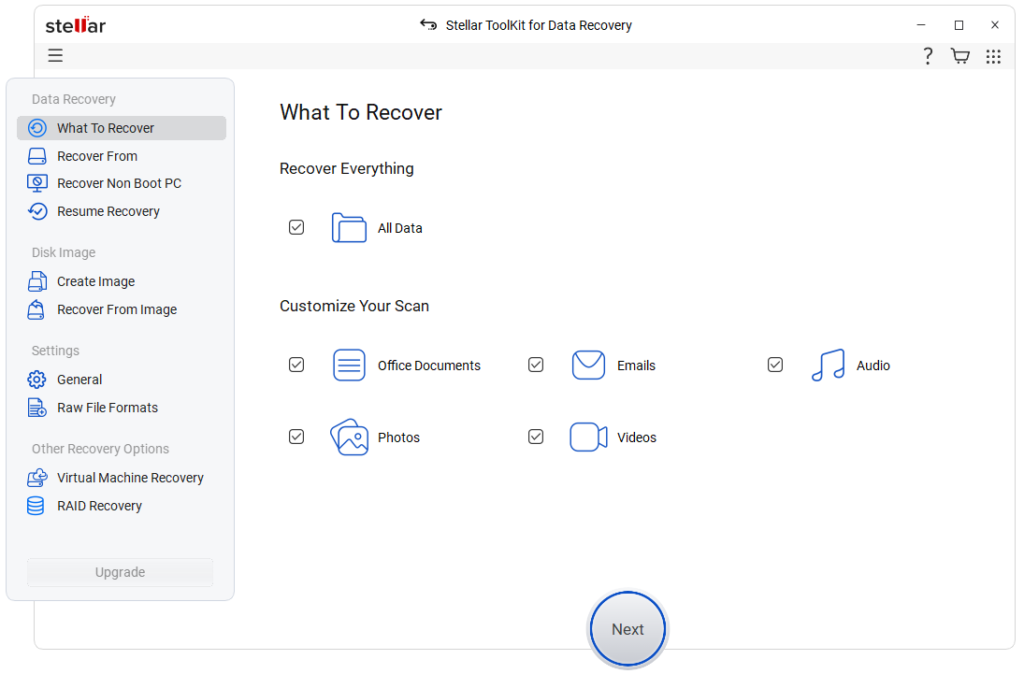 Use software for data recovery from NAS data